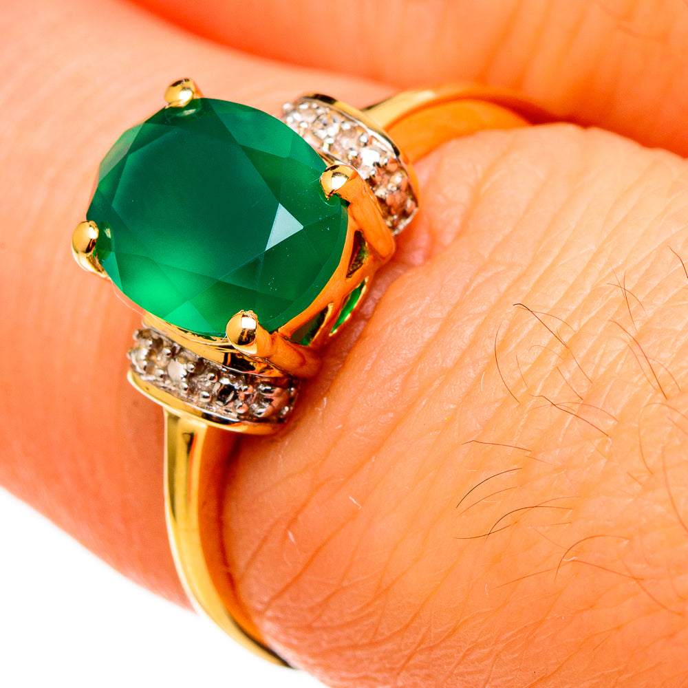 Green Onyx Rings handcrafted by Ana Silver Co - RING100515