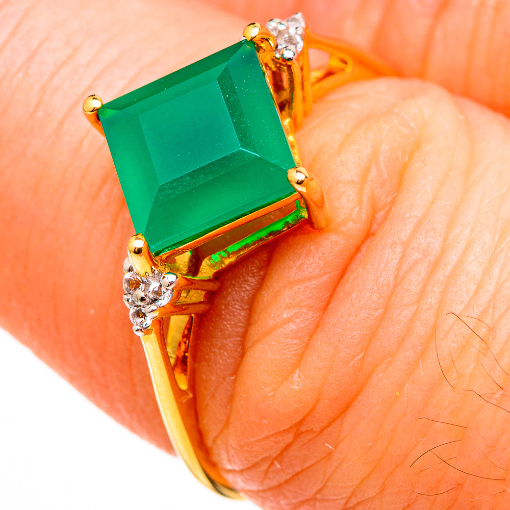 Green Onyx Rings handcrafted by Ana Silver Co - RING100516