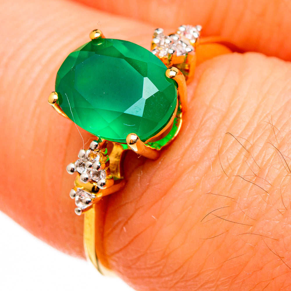 Green Onyx Rings handcrafted by Ana Silver Co - RING100517