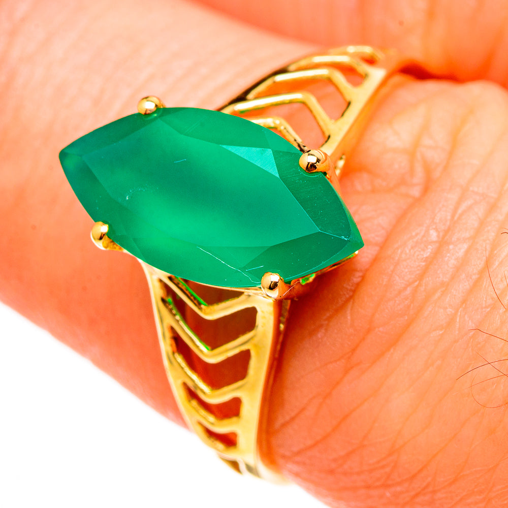 Green Onyx Rings handcrafted by Ana Silver Co - RING100522