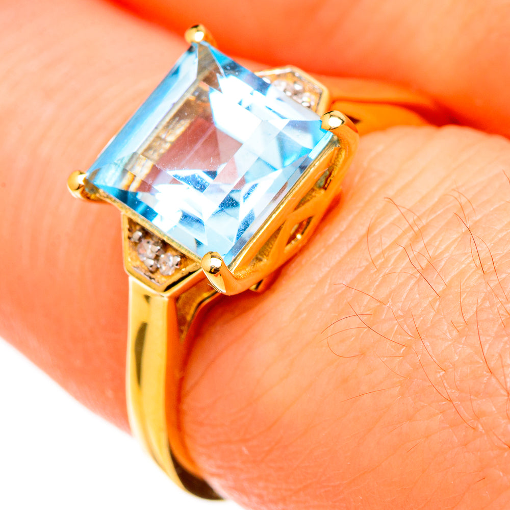 Blue Topaz Rings handcrafted by Ana Silver Co - RING100533
