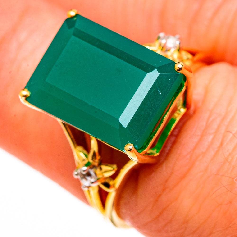 Green Onyx Rings handcrafted by Ana Silver Co - RING100536
