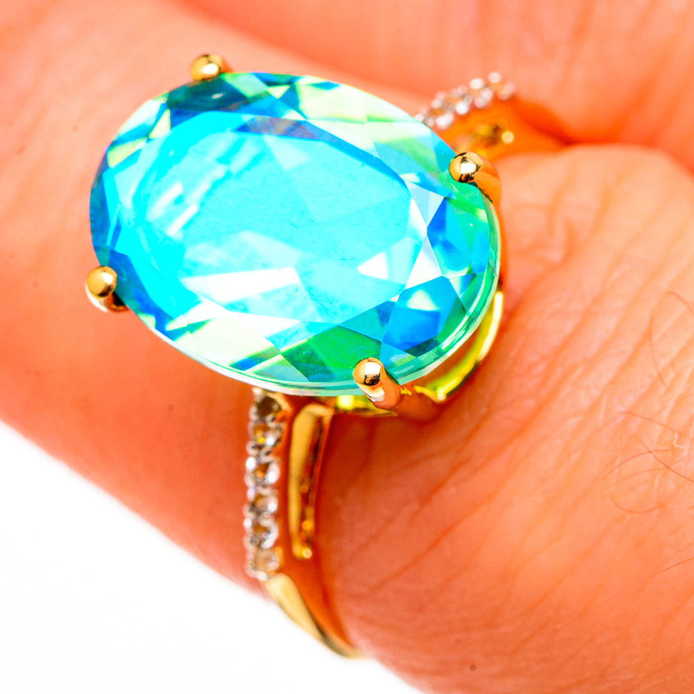 Peacock Doublet Quartz Rings handcrafted by Ana Silver Co - RING100539
