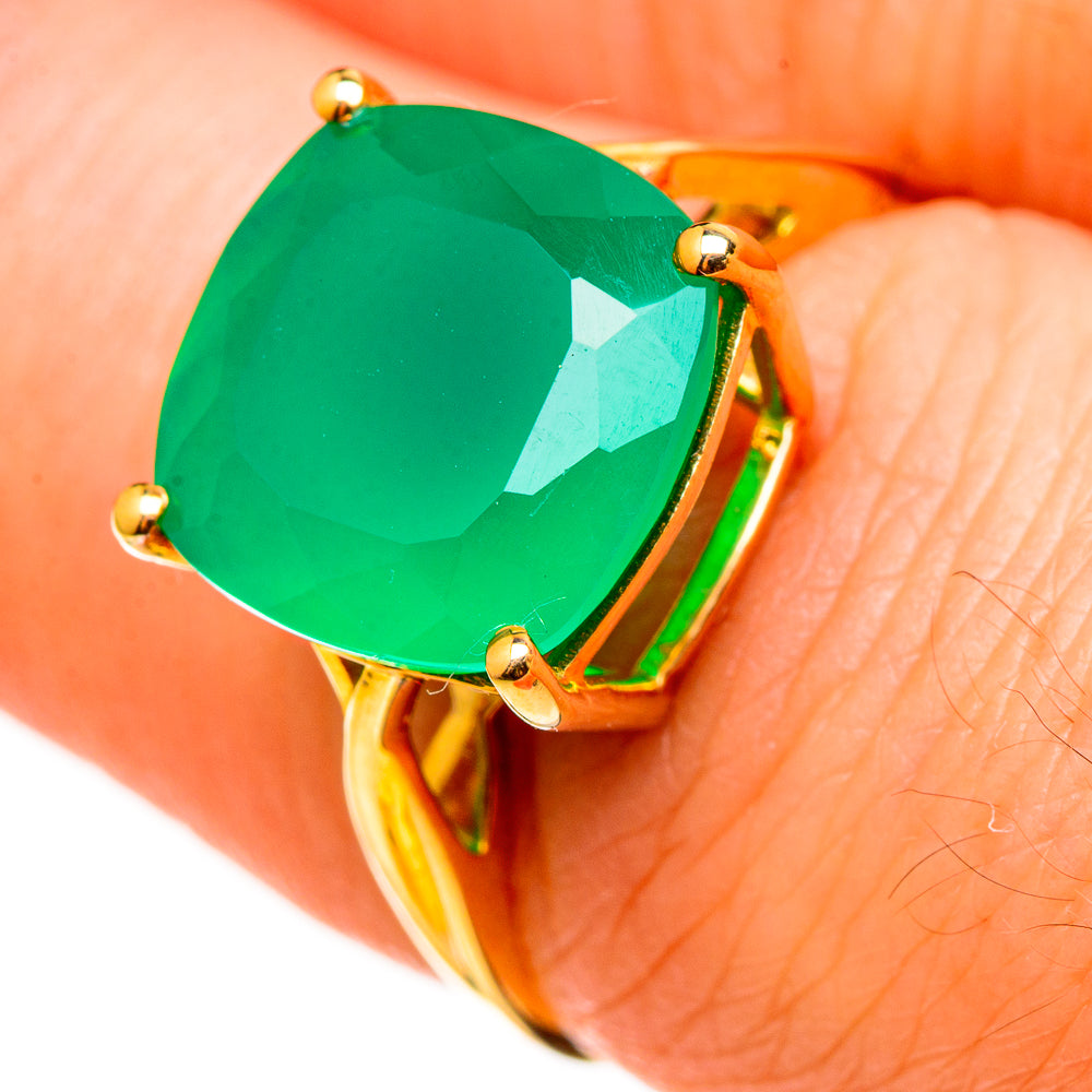 Green Onyx Rings handcrafted by Ana Silver Co - RING100541