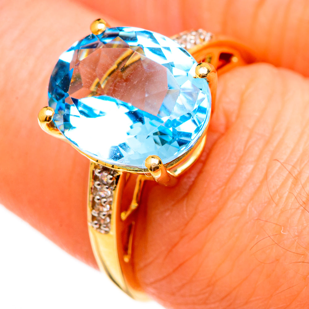 Blue Topaz Rings handcrafted by Ana Silver Co - RING100545