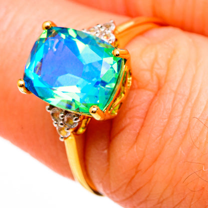 Peacock Doublet Quartz Rings handcrafted by Ana Silver Co - RING100549