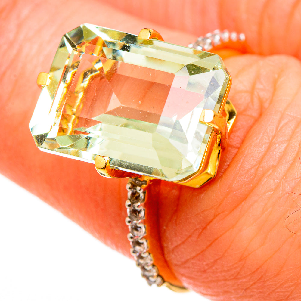 Green Amethyst Rings handcrafted by Ana Silver Co - RING100551