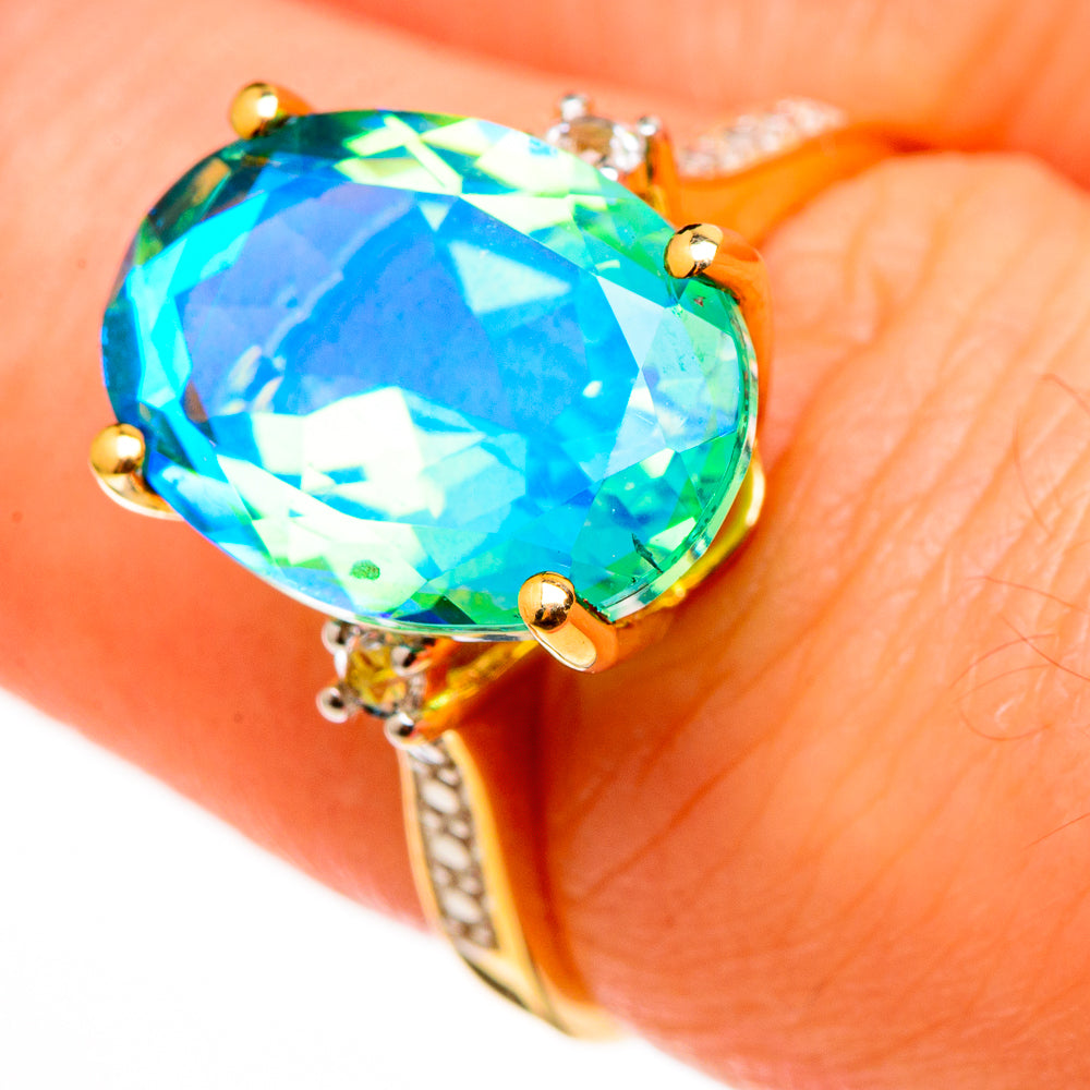 Peacock Doublet Quartz Rings handcrafted by Ana Silver Co - RING100553