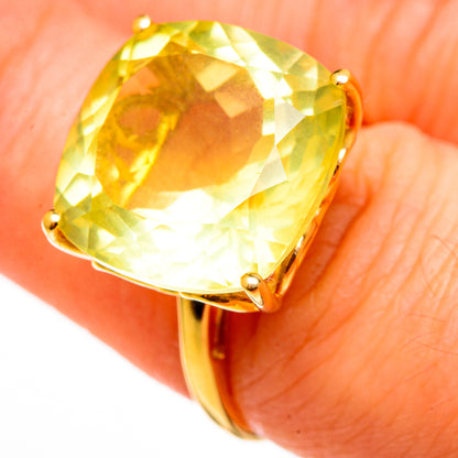 Green Gold Quartz Rings handcrafted by Ana Silver Co - RING100564
