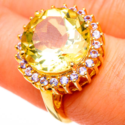 Green Gold Quartz Rings handcrafted by Ana Silver Co - RING100565