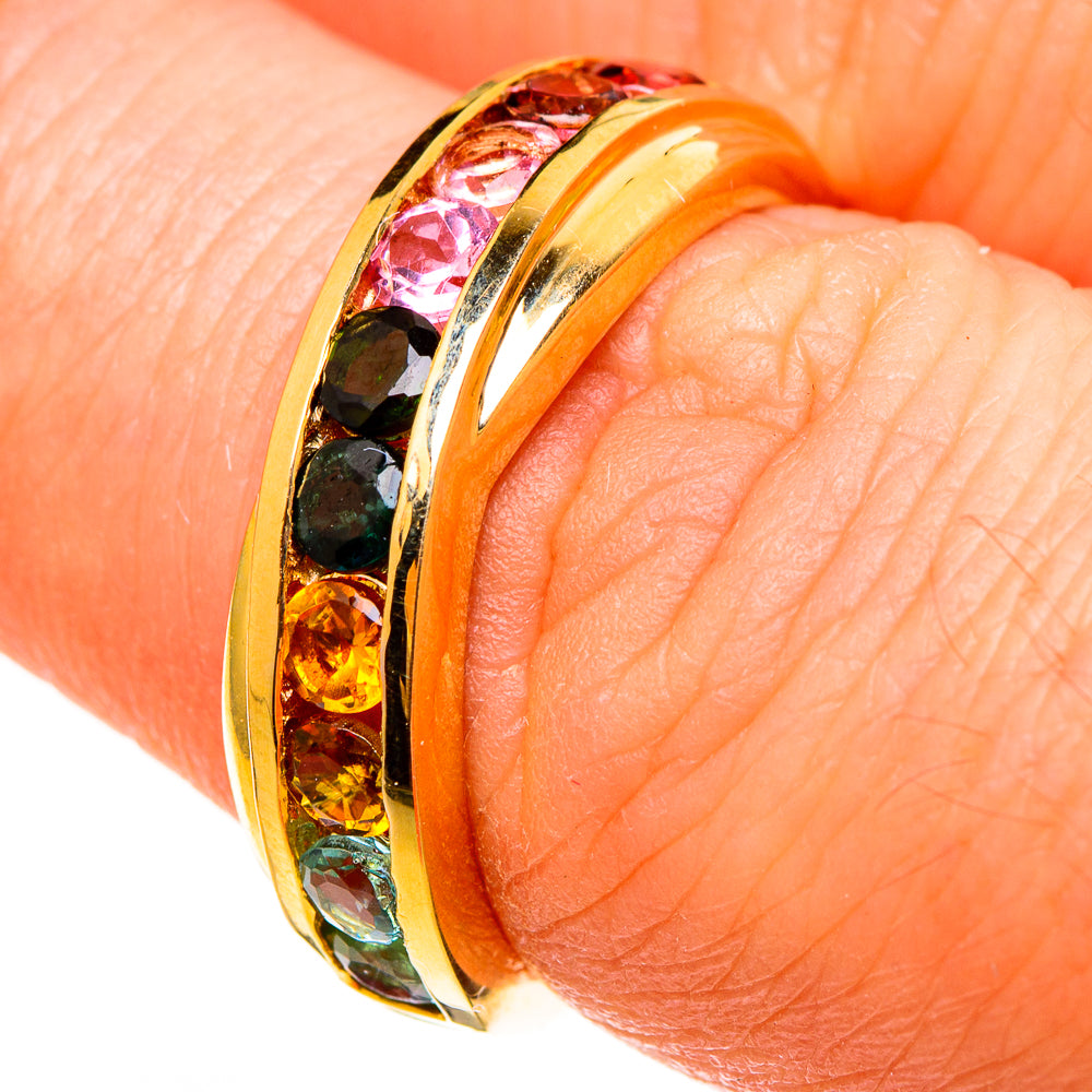 Multi-tourmaline Rings handcrafted by Ana Silver Co - RING100566