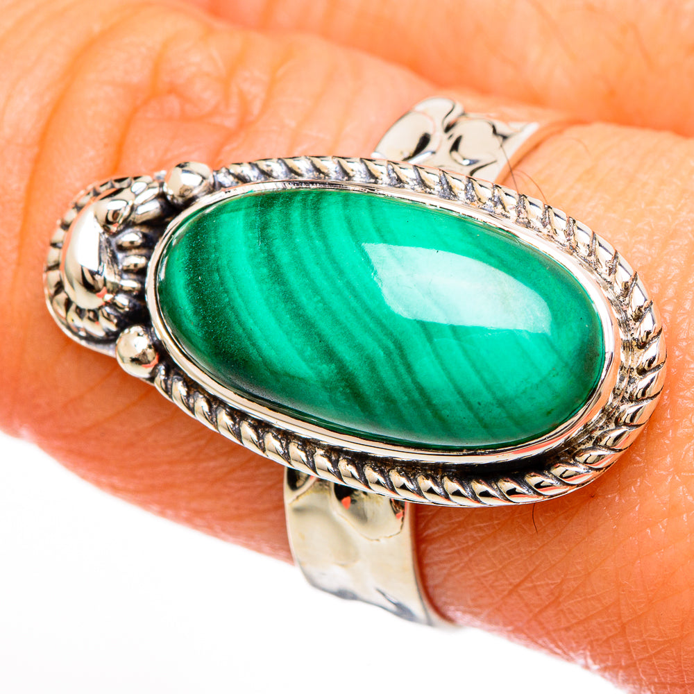 Malachite Rings handcrafted by Ana Silver Co - RING100583