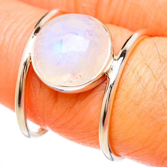 Rainbow Moonstone Rings handcrafted by Ana Silver Co - RING100596