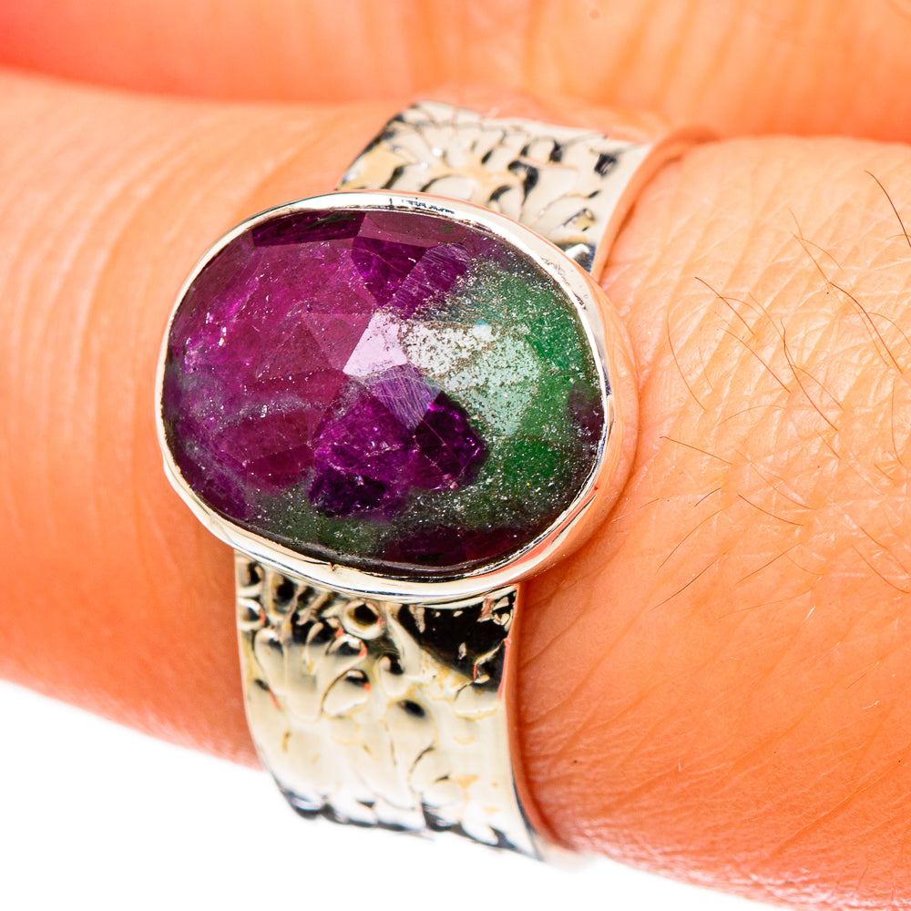 Ruby Zoisite Rings handcrafted by Ana Silver Co - RING100598