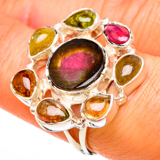 Watermelon Tourmaline Rings handcrafted by Ana Silver Co - RING100622