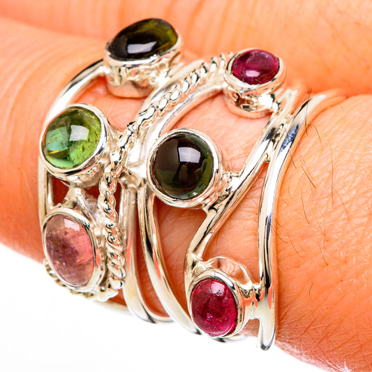 Multi-Tourmaline Rings handcrafted by Ana Silver Co - RING100623