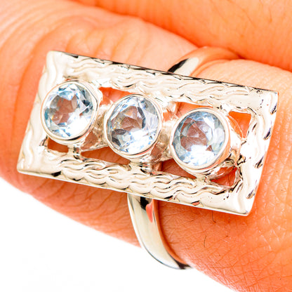 Blue Topaz Rings handcrafted by Ana Silver Co - RING100625