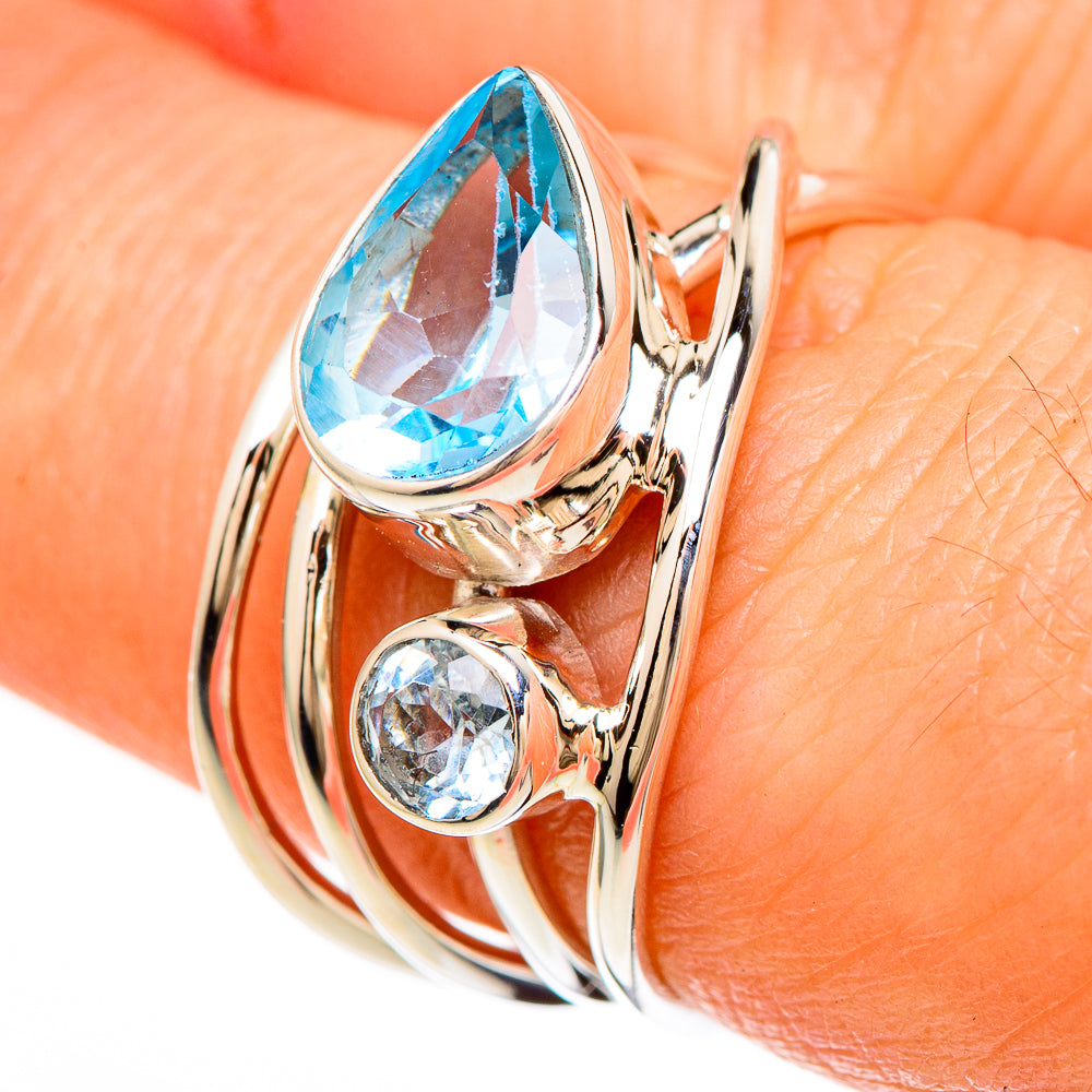 Blue Topaz Rings handcrafted by Ana Silver Co - RING100628