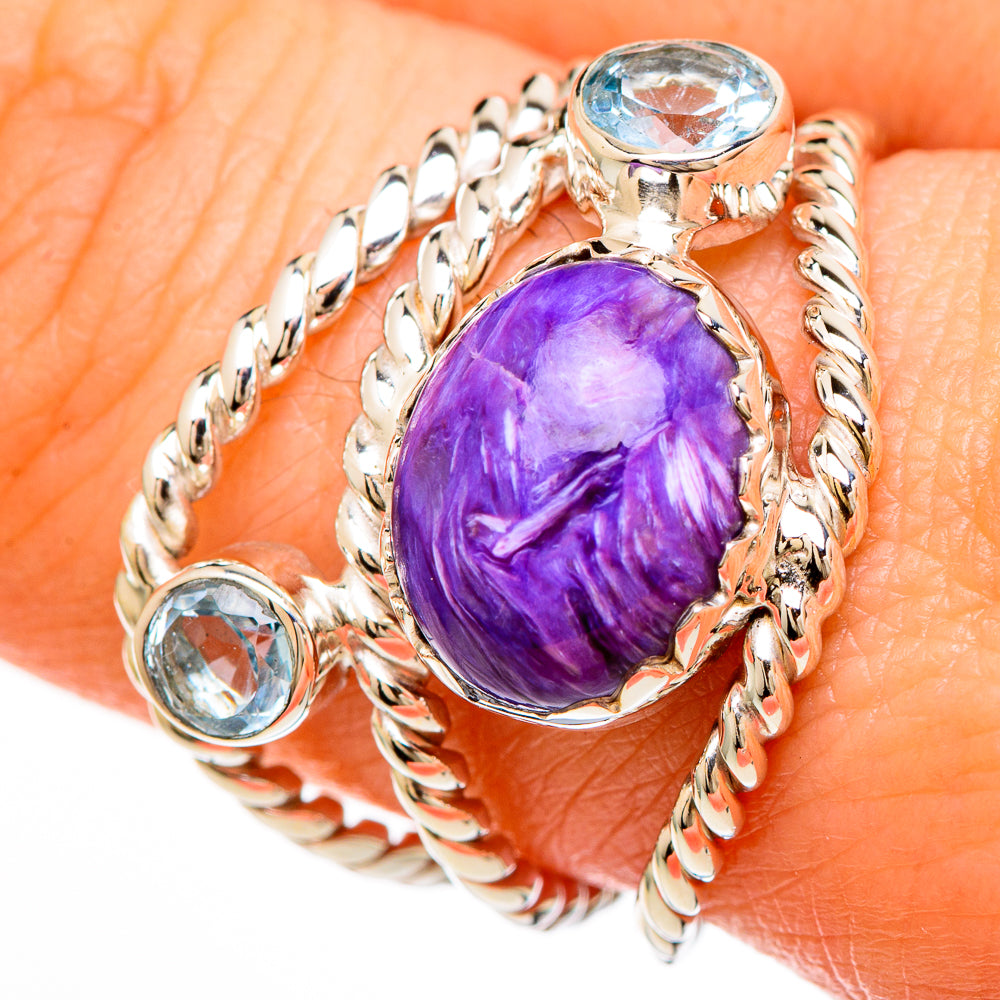 Charoite Rings handcrafted by Ana Silver Co - RING100636