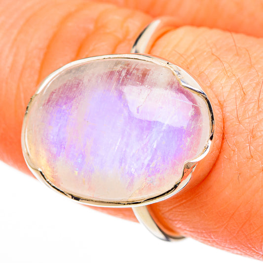 Rainbow Moonstone Rings handcrafted by Ana Silver Co - RING100641