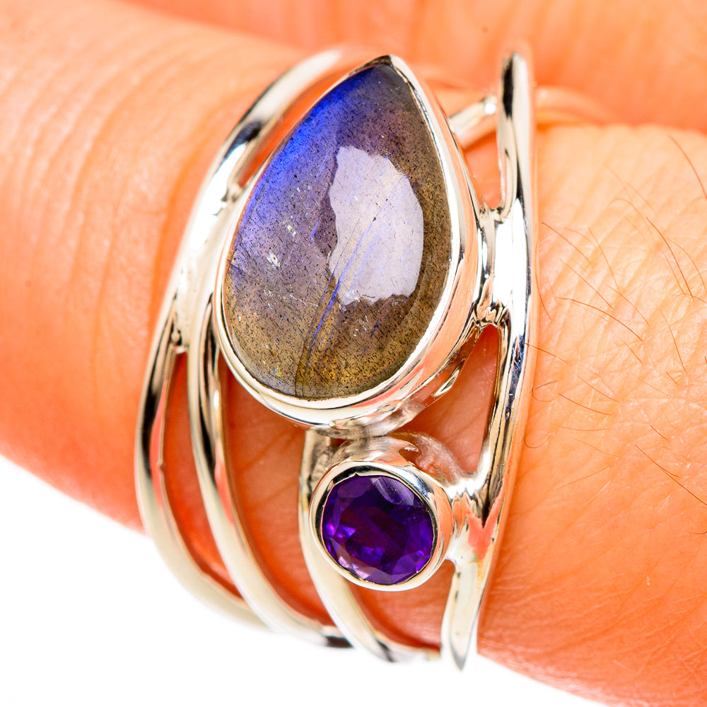 Labradorite Rings handcrafted by Ana Silver Co - RING100644