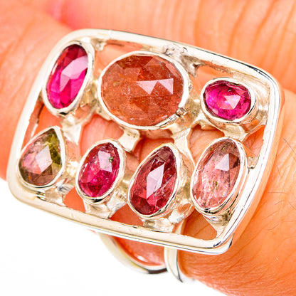 Pink Tourmaline Rings handcrafted by Ana Silver Co - RING100677