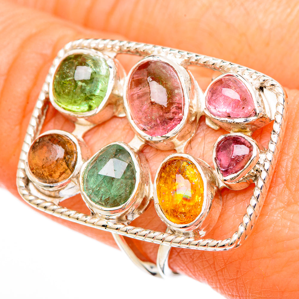 Multi-Tourmaline Rings handcrafted by Ana Silver Co - RING100679