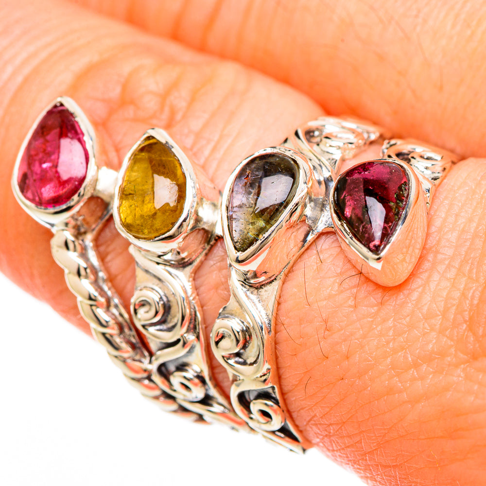 Multi-Tourmaline Rings handcrafted by Ana Silver Co - RING100681