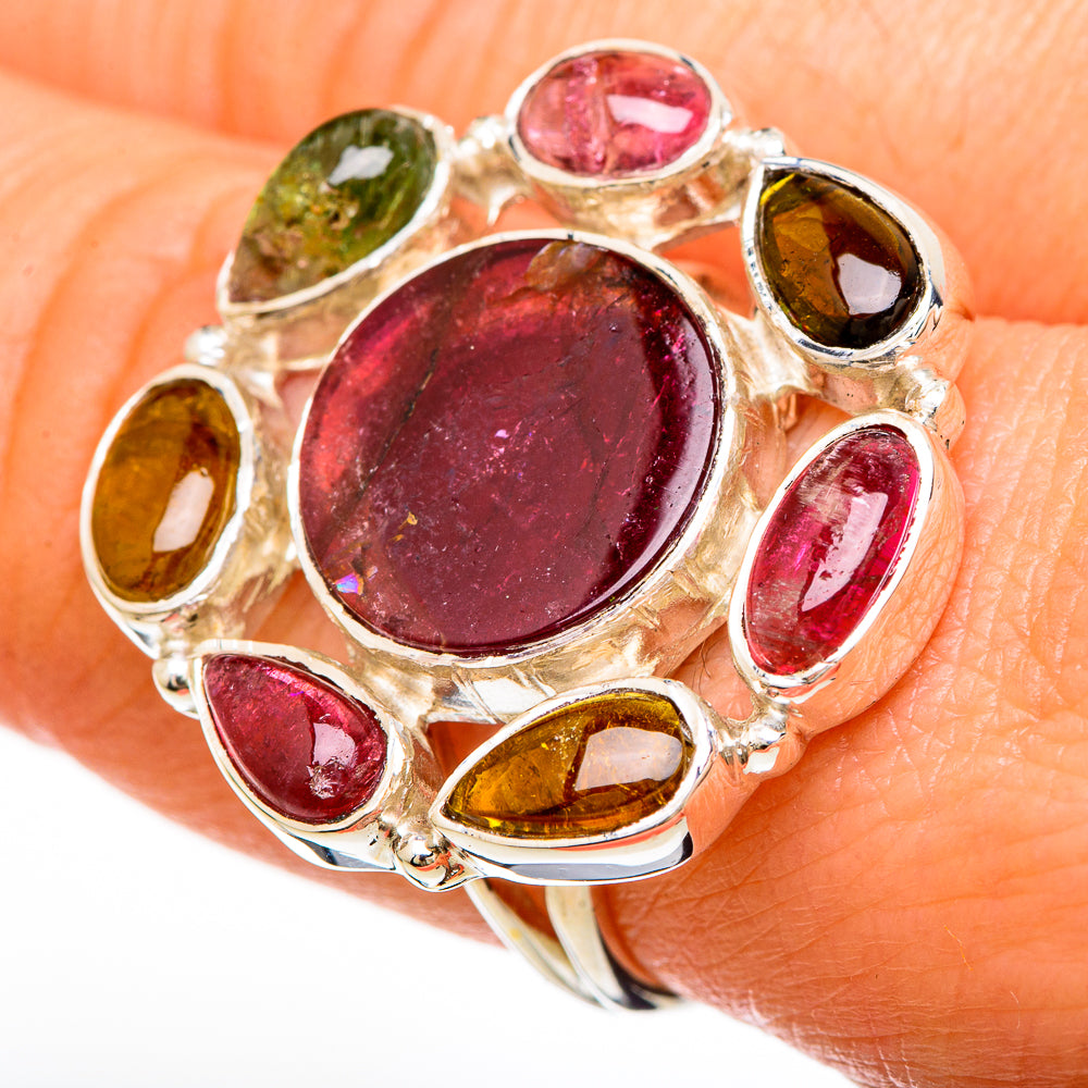 Watermelon Tourmaline Rings handcrafted by Ana Silver Co - RING100682