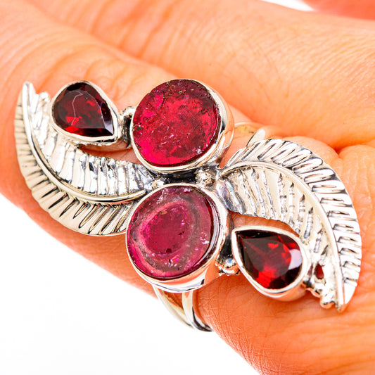 Watermelon Tourmaline Rings handcrafted by Ana Silver Co - RING100693