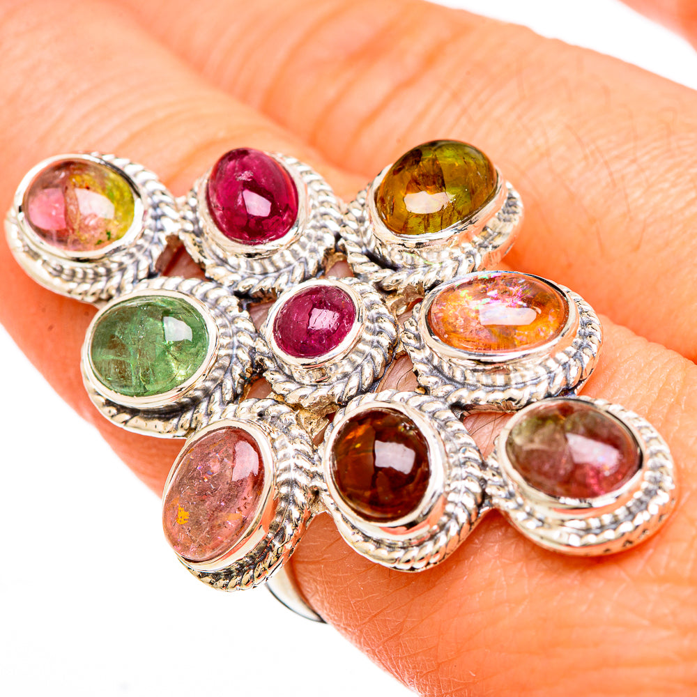 Multi-Tourmaline Rings handcrafted by Ana Silver Co - RING100702