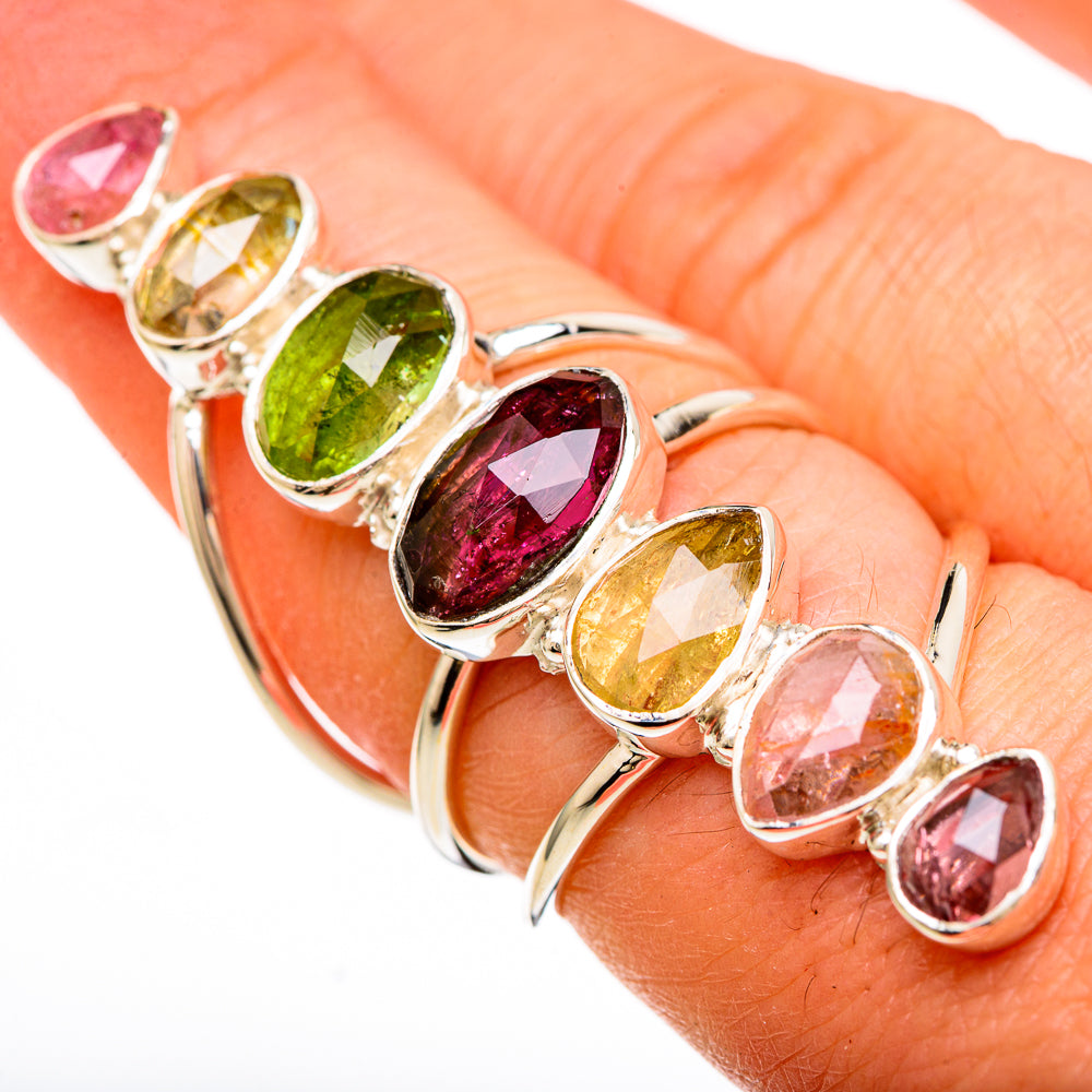 Multi-Tourmaline Rings handcrafted by Ana Silver Co - RING100718