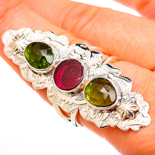 Watermelon Tourmaline Rings handcrafted by Ana Silver Co - RING100719