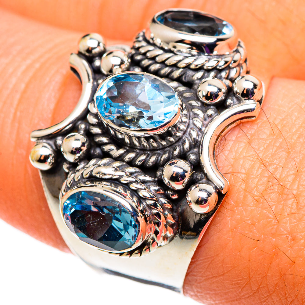 Blue Topaz Rings handcrafted by Ana Silver Co - RING100725