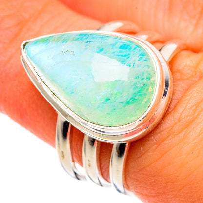 Green Moonstone Rings handcrafted by Ana Silver Co - RING100727