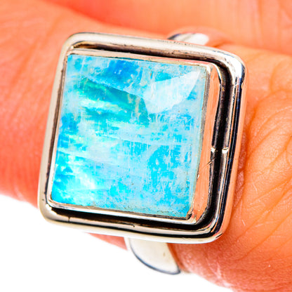 Rainbow Moonstone Rings handcrafted by Ana Silver Co - RING100728