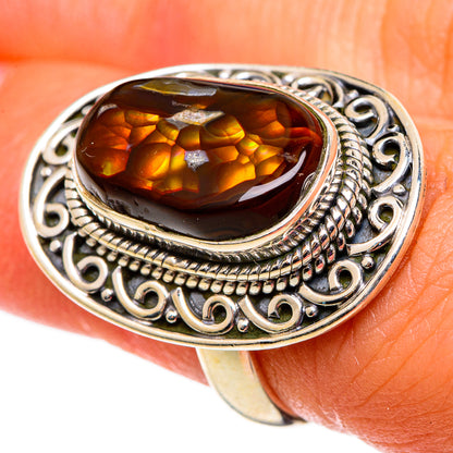 Mexican Fire Agate Rings handcrafted by Ana Silver Co - RING100730