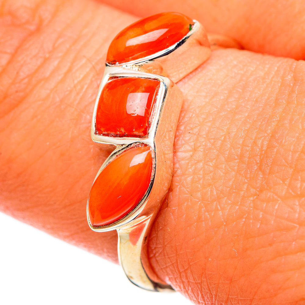 Mediterranean Red Coral Rings handcrafted by Ana Silver Co - RING100737