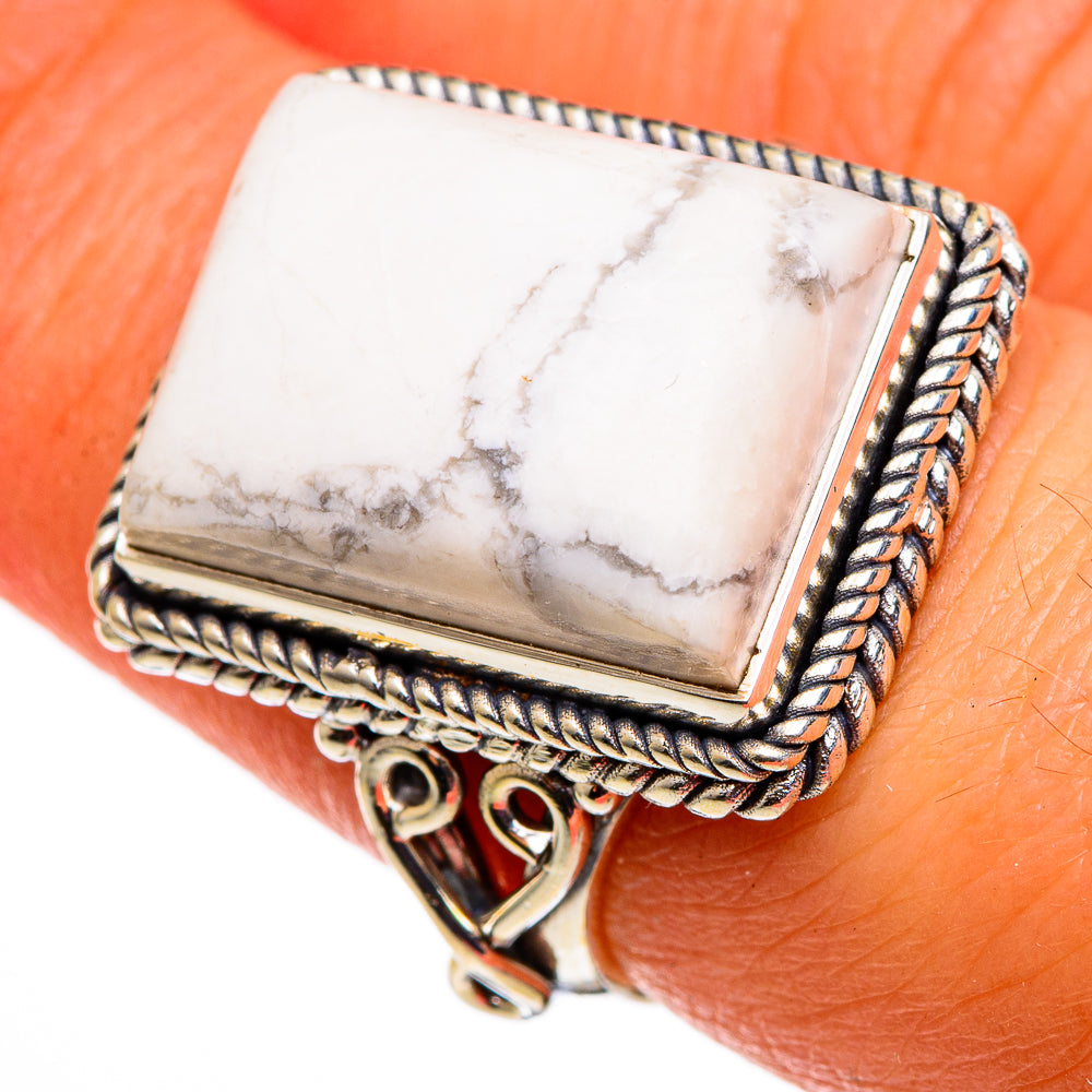 Howlite Rings handcrafted by Ana Silver Co - RING100740