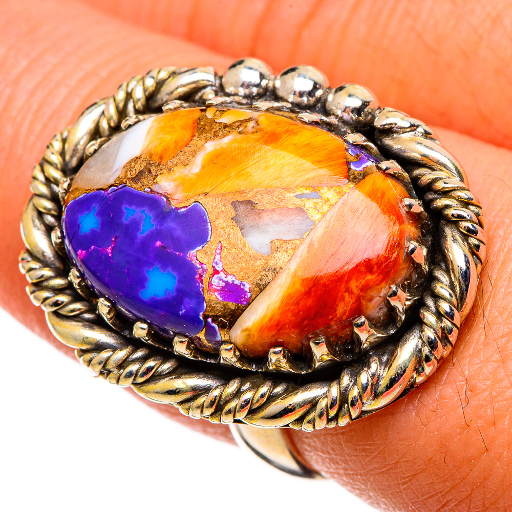 Spiny Oyster Turquoise Rings handcrafted by Ana Silver Co - RING100742