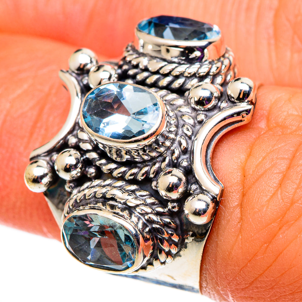 Blue Topaz Rings handcrafted by Ana Silver Co - RING100750
