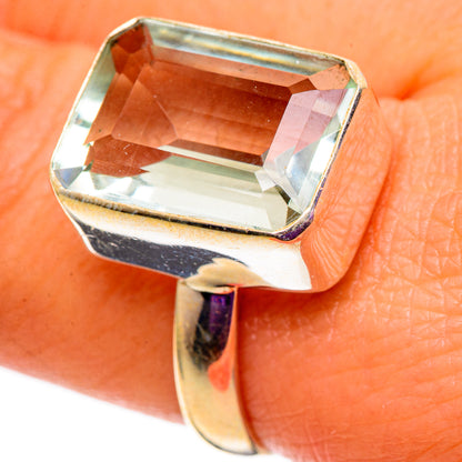 Green Amethyst Rings handcrafted by Ana Silver Co - RING100753