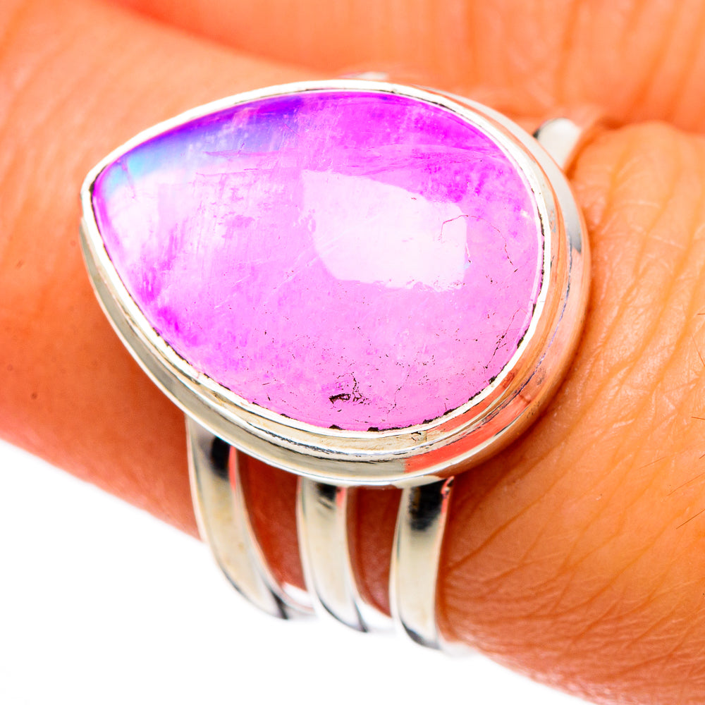 Pink Moonstone Rings handcrafted by Ana Silver Co - RING100757