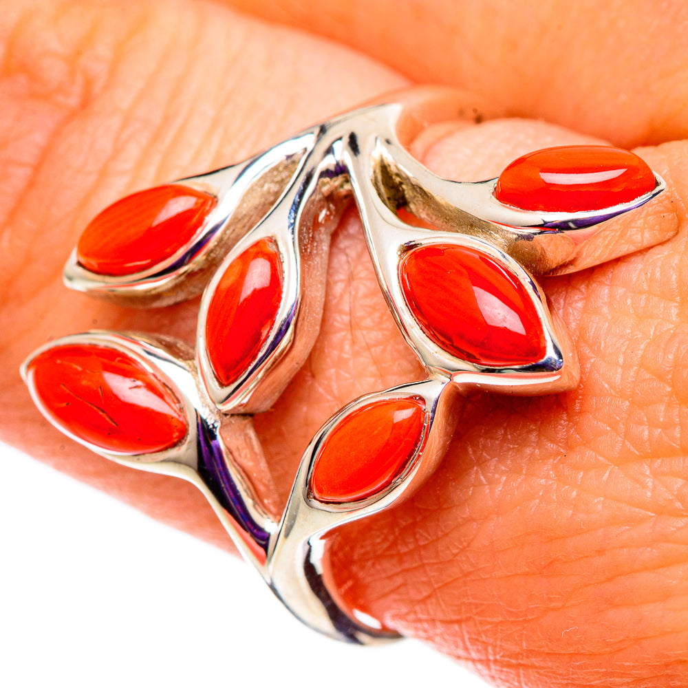 Mediterranean Red Coral Rings handcrafted by Ana Silver Co - RING100762