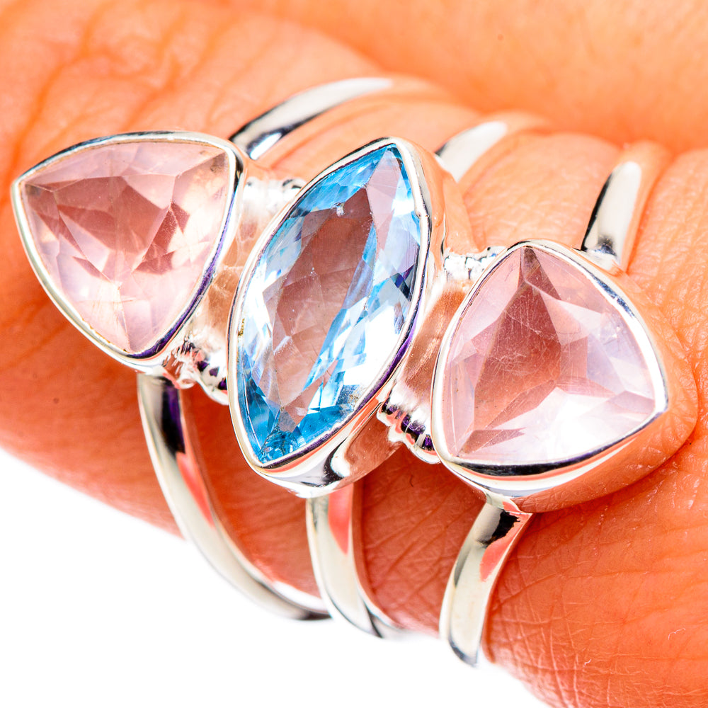 Rose Quartz Rings handcrafted by Ana Silver Co - RING100767
