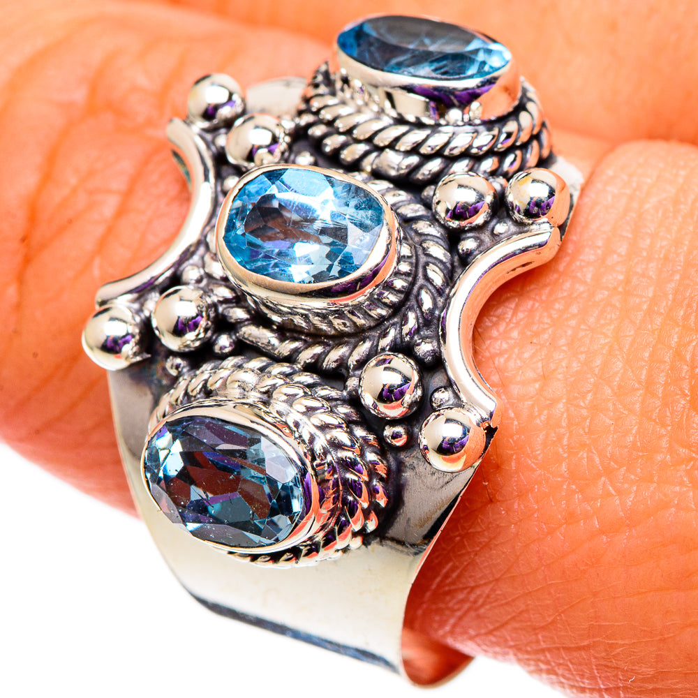 Blue Topaz Rings handcrafted by Ana Silver Co - RING100773