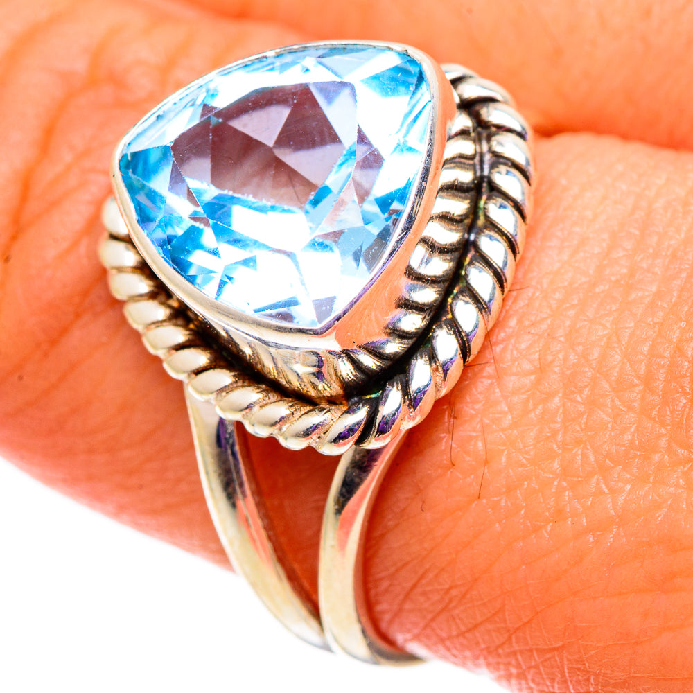 Blue Topaz Rings handcrafted by Ana Silver Co - RING100775