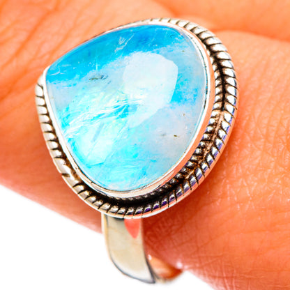 Rainbow Moonstone Rings handcrafted by Ana Silver Co - RING100776