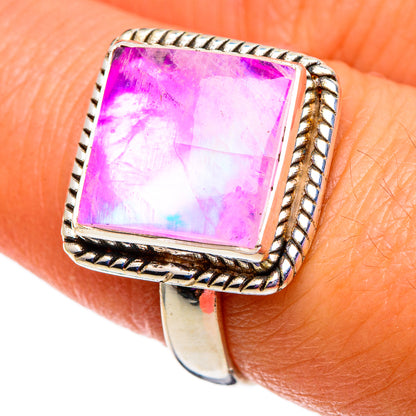 Pink Moonstone Rings handcrafted by Ana Silver Co - RING100783