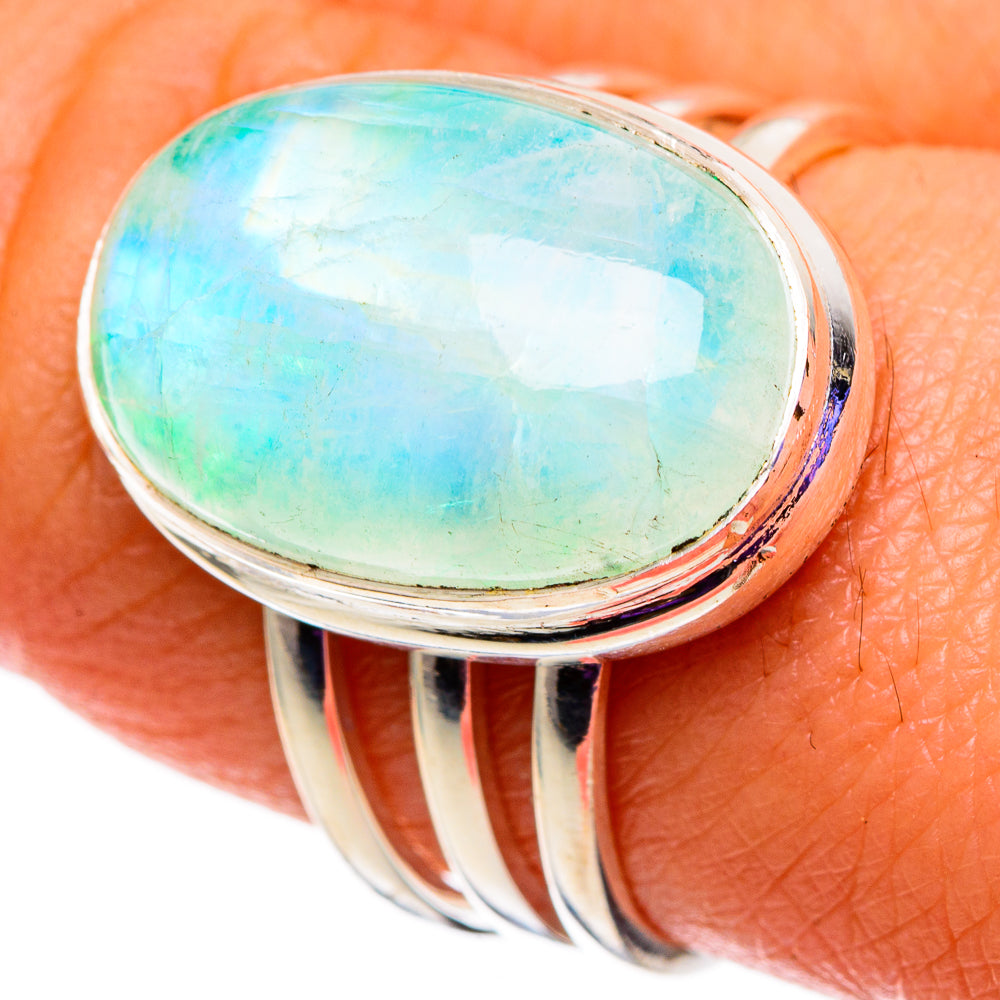 Green Moonstone Rings handcrafted by Ana Silver Co - RING100797